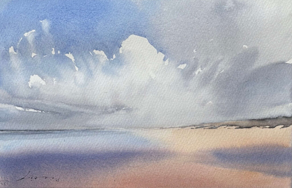 Hans Groeneveld Strand 2 aquarel
